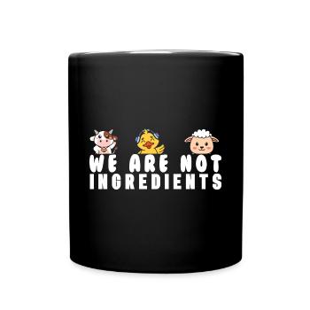 Vegan Fleischlos Tierlieb & Veganer - Tasse einfarbig - Schwarz - Vorne
