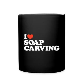 I love Soap Carving Herz Shirt - Tasse einfarbig - Schwarz - Vorne