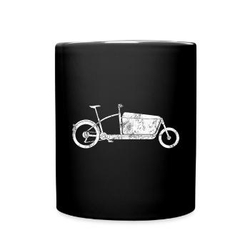 Cool parents ride cargo bikes - Full Colour Mug - black - Front