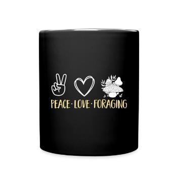Mushroom hunting, mushrooms, morels, mushroom picking, foraging - Full Colour Mug - black - Front
