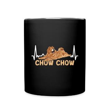 Chow Chow Hund - Tasse einfarbig - Schwarz - Vorne