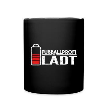 Fußballprofi Lädt - Tasse einfarbig - Schwarz - Vorne