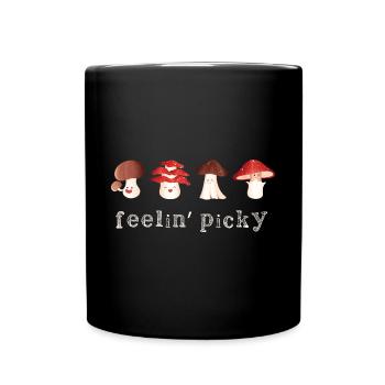 Pilzsammler Pilz Motiv für Pilzsucher - Tasse einfarbig - Schwarz - Vorne