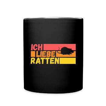Nagetier Ratte Ratten - Tasse einfarbig - Schwarz - Vorne