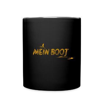 Geschenkidee Mein Boot Bootfahren Yacht - Tasse einfarbig - Schwarz - Vorne