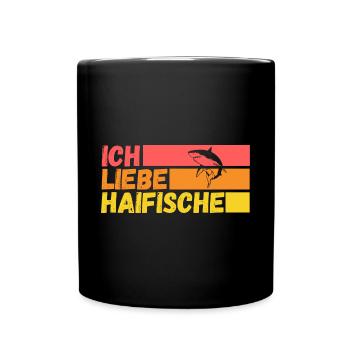 Fische Haifisch - Tasse einfarbig - Schwarz - Vorne