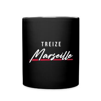 Marseille 13 Frankreich Kennzeichen - Tasse einfarbig - Schwarz - Vorne