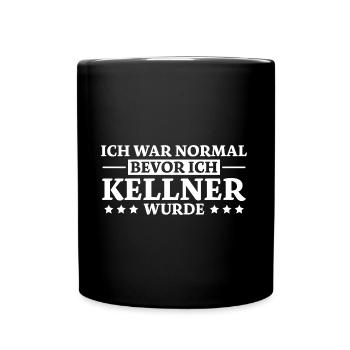 Kellner Spruch Restaurant Lustige Kellner Geschenk - Tasse einfarbig - Schwarz - Vorne