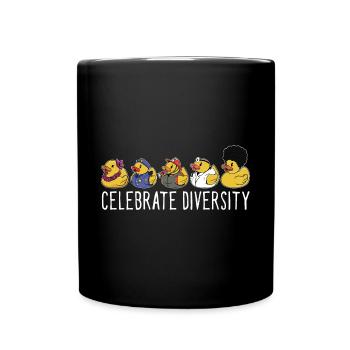 Funny Celebrate Diversity Yellow Bath Duckie Rubbe - Tasse einfarbig - Schwarz - Vorne