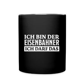 Eisenbahner Spruch Lokführer Eisenbahner Geschenk - Tasse einfarbig - Schwarz - Vorne
