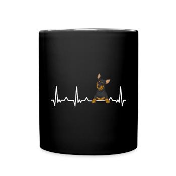 Miniature Pinscher Rehpinscher Min Pin Dog - Full Colour Mug - black - Front