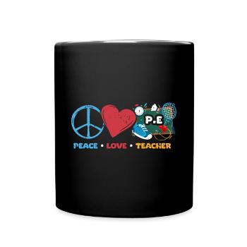 Vintage Peace Love Professeur d’éducation physique Une forme physique - Mug uni - noir - Devant