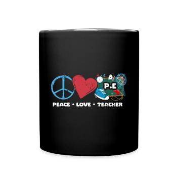 Impressionnant Peace Love Professeur d’éducation physique Une forme physique - Mug uni - noir - Devant