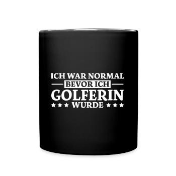 Golferin Minigolf Golf Spruch Golferin Geschenk - Tasse einfarbig - Schwarz - Vorne