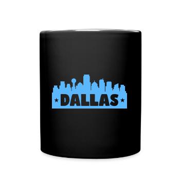 Dallas skyline design for proud Dallasites - Full Colour Mug - black - Front