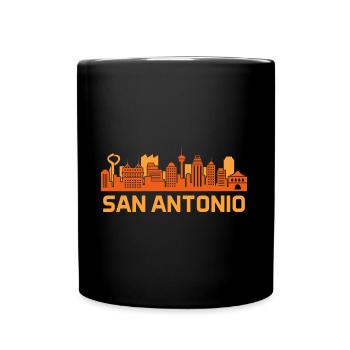 San Antonio Skyline Design für stolze San - Tasse einfarbig - Schwarz - Vorne