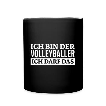Volleyballer Spruch Lustiger Volleyballer Geschenk - Tasse einfarbig - Schwarz - Vorne