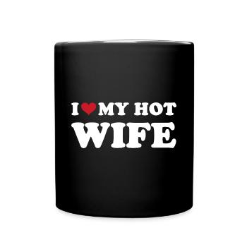 I Heart My Hot Wife - Full Colour Mug - black - Front