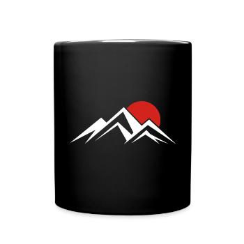 Les montagnes avec les montagnes naturelles du coucher du soleil - Mug uni - noir - Devant