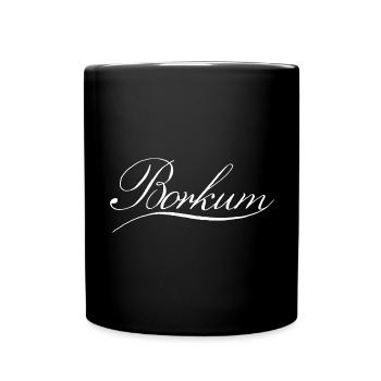 Borkum Schriftzug - Tasse einfarbig - Schwarz - Vorne