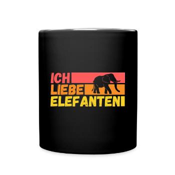 Elefant Elefanten - Tasse einfarbig - Schwarz - Vorne
