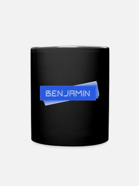 Namensschild Benjamin - Tasse einfarbig - Schwarz