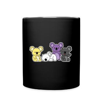 Non-binary flag koala design for proud enbys - Full Colour Mug - black - Front