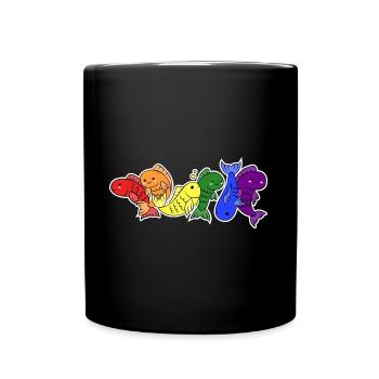 LGBT+ Flagge Fisch Design für LGBT+ Menschen - Tasse einfarbig - Schwarz - Vorne