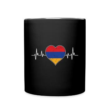 Drapeau arménien Arménie - Mug uni - noir - Devant