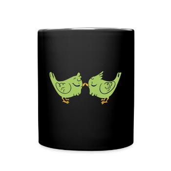 Lovebirds - Tasse einfarbig - Schwarz - Vorne