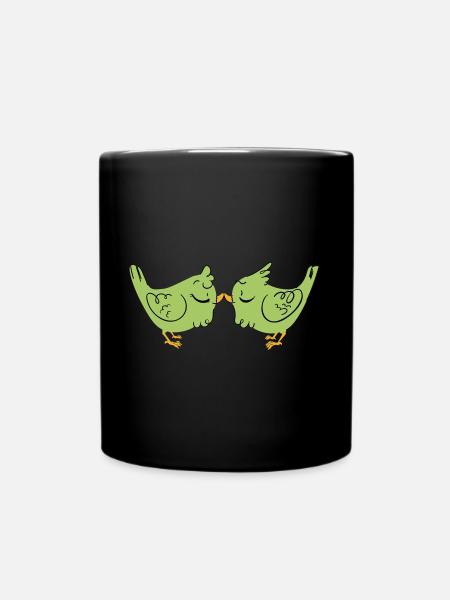 Lovebirds - Tasse einfarbig - Schwarz