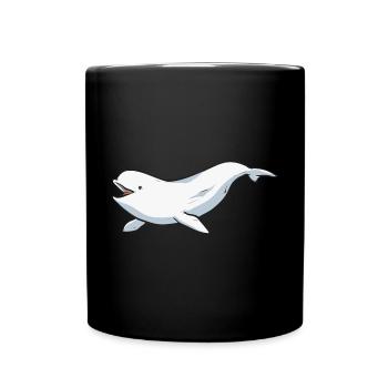 Baleine blanche Béluga - Mug uni - noir - Devant