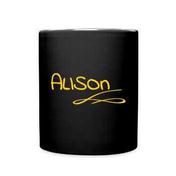 Alison as a first name - Full Colour Mug - black - Front