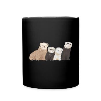 Frettchen Besitzer Frettchen - Tasse einfarbig - Schwarz - Vorne