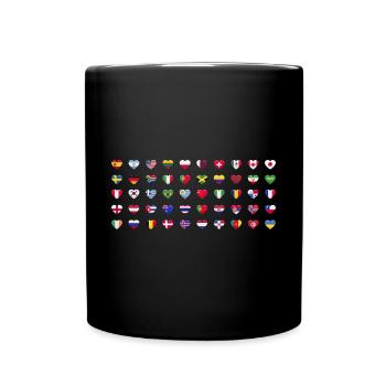 Internationale Weltflaggen - Flaggen Der Länder - Tasse einfarbig - Schwarz - Vorne