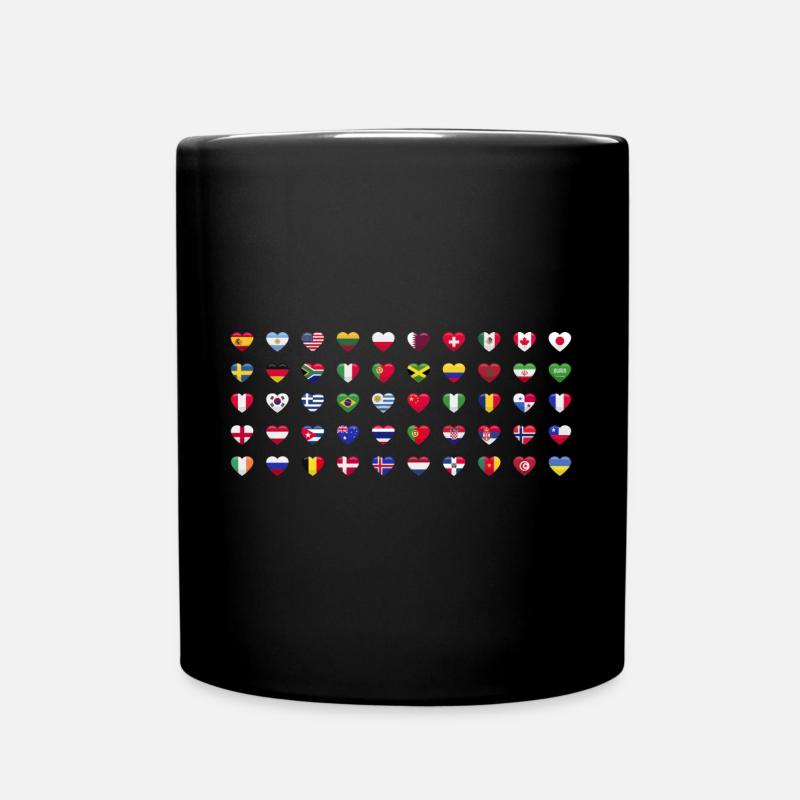 International World Flags - Flags of Countries - Full Colour Mug - black