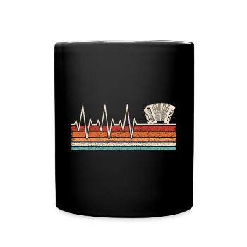 Harmonika Herzschlag - Tasse einfarbig - Schwarz - Vorne