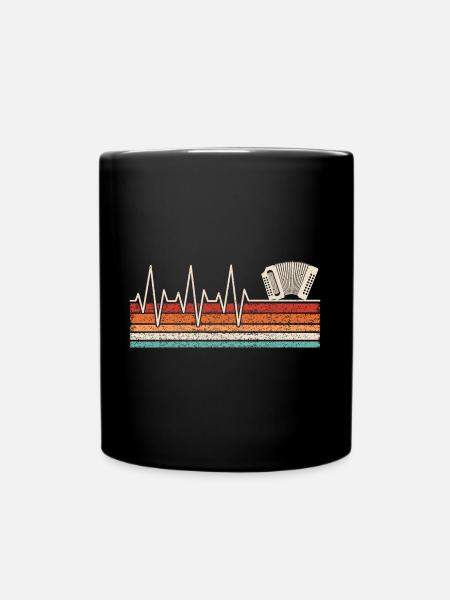 Harmonika Herzschlag - Tasse einfarbig - Schwarz