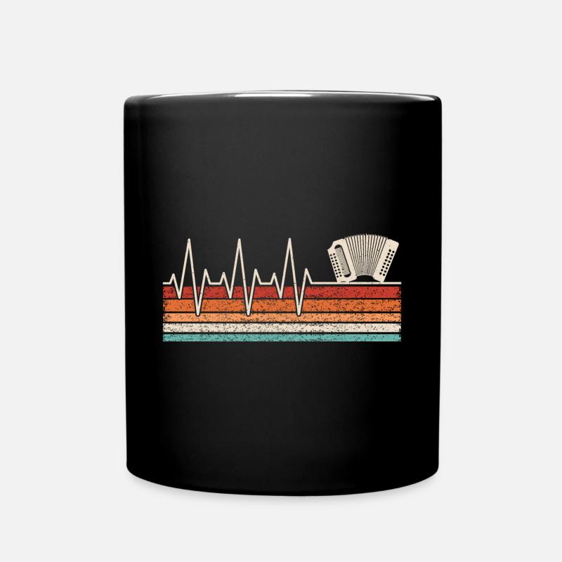 Harmonika Herzschlag - Tasse einfarbig - Schwarz