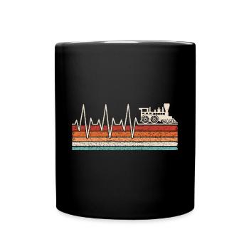 Zug Herzschlag - Tasse einfarbig - Schwarz - Vorne