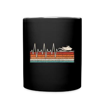 Snowmobile Heartbeat - Full Colour Mug - black - Front