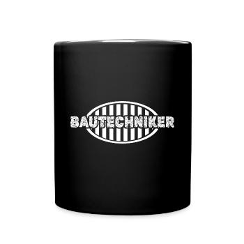 Job Bautechniker - Tasse einfarbig - Schwarz - Vorne