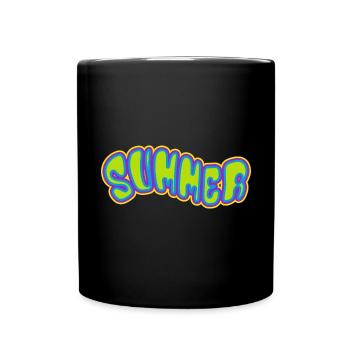 Été - soleil - vacances - bonne humeur - Mug uni - noir - Devant