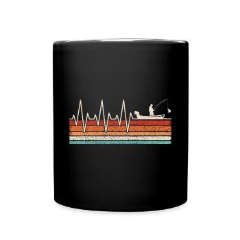 Angler Heartbeat Boat Angler - Full Colour Mug - black - Front