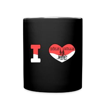 I Love Köln ich liebe Kölle Cologne City - Tasse einfarbig - Schwarz - Vorne