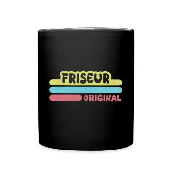 Vorname Friseur - Tasse einfarbig - Schwarz - Vorne