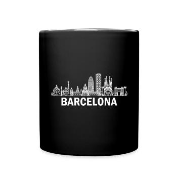 Barcelona City Skyline Spain - Full Colour Mug - black - Front