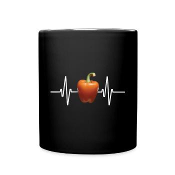 Paprika Geschenk - Tasse einfarbig - Schwarz - Vorne