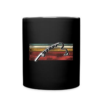 Angeln Angler Fischen - Tasse einfarbig - Schwarz - Vorne