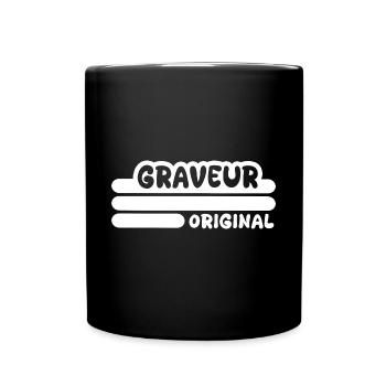 Profession : Graveur - Mug uni - noir - Devant